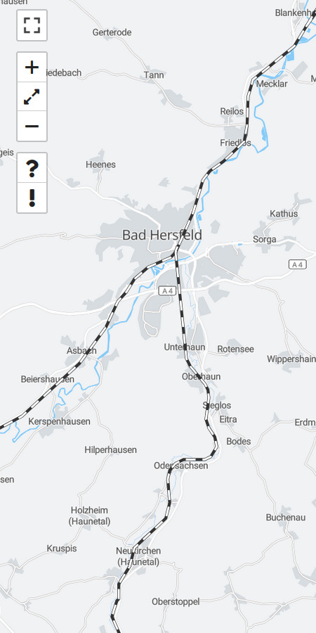 Kartenausschnitt Navigation und Hilfe